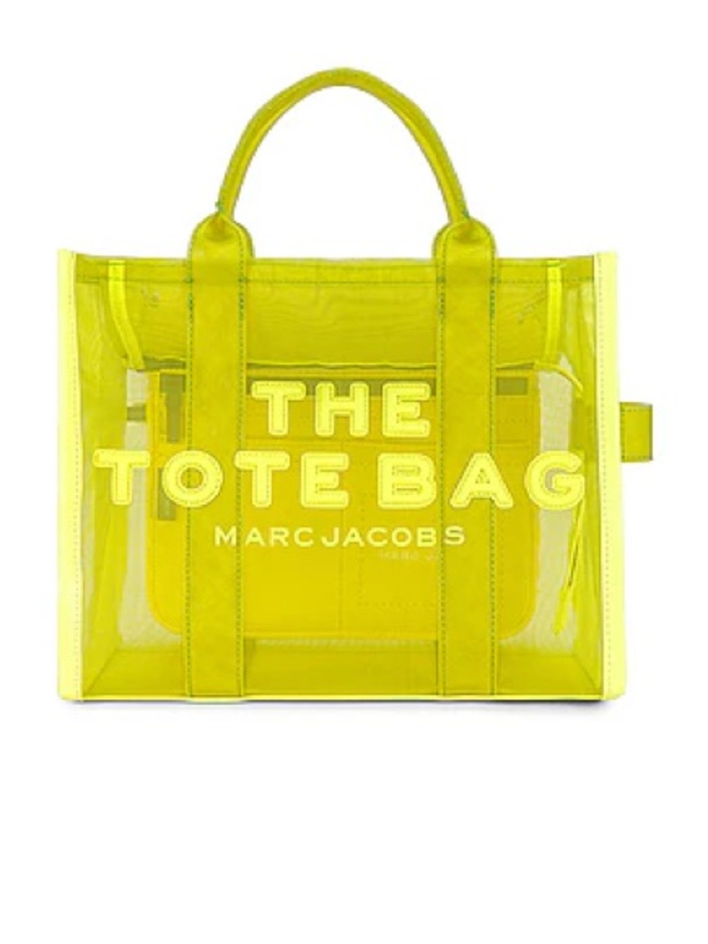 Marc Jacobs Neon Lime Transparent Tote with Logo